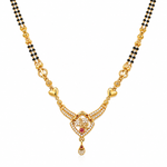 Premium Heart Design American Diamond Imitation Mangalsutra for Women | Gold Plated Traditional & Daily Wear Necklace