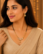 Orniva Gold Finish CZ Designer Mangalsutra for Women | Premium Imitation Jewellery