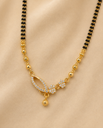 Orniva Gold Finish CZ Designer Mangalsutra for Women | Premium Imitation Jewellery