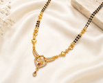 Premium Heart Design American Diamond Imitation Mangalsutra for Women | Gold Plated Traditional & Daily Wear Necklace