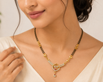 Premium Heart Design American Diamond Imitation Mangalsutra for Women | Gold Plated Traditional & Daily Wear Necklace