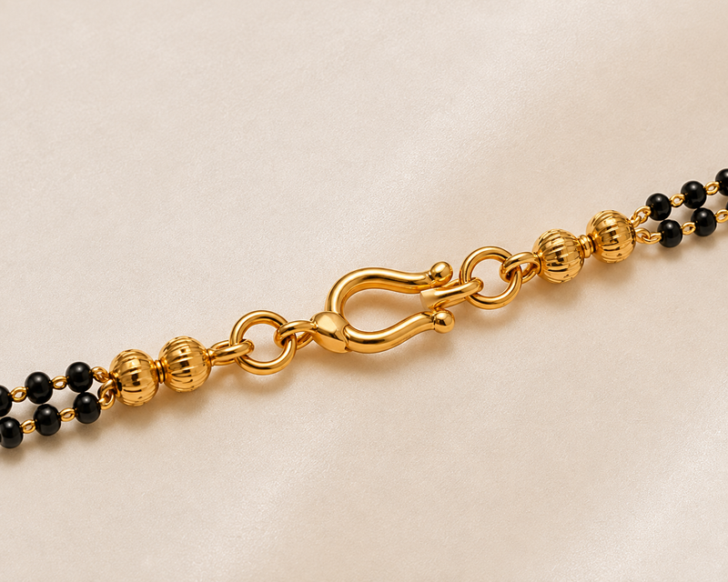 Premium Gold Plated American Diamond Floral Design Imitation Mangalsutra for Women | CZ Stone Traditional Necklace