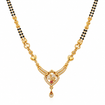 Premium Heart Design American Diamond Imitation Mangalsutra for Women | Gold Plated Traditional & Daily Wear Necklace - ORNIVA